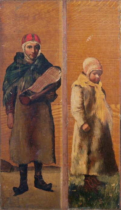Decoratieve panelen met afbeeldingen van het dagelijks leven van de Sami door Sami School