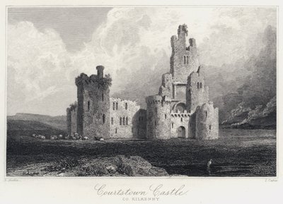 Courtstown Kasteel, Co Kilkenny (gravure) door Samuel (after) Austin