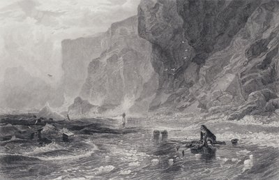 Illustratie voor De Piraat door Sir Walter Scott (gravure) door Samuel (after) Bough