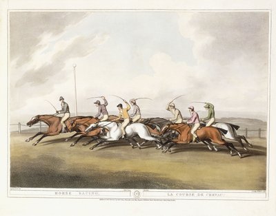 Paardenrennen door Samuel (after) Howitt