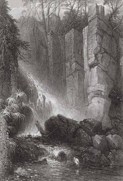 Australië: Cataract Gle, Mount Wellington, Tasmanië door Samuel (after) Prout