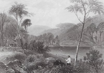 Australië: Fairlight Glen, aan de Warragamba (gravure) door Samuel (after) Prout