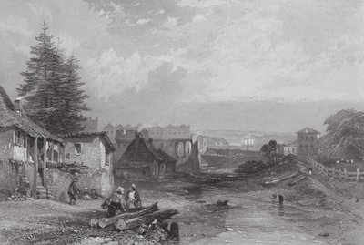 Australië: De Oude Tankstroom, Sydney (gravure) door Samuel (after) Prout