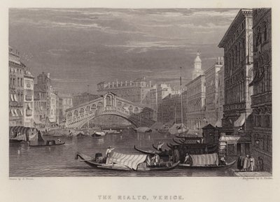 De Rialto, Venetië door Samuel (after) Prout