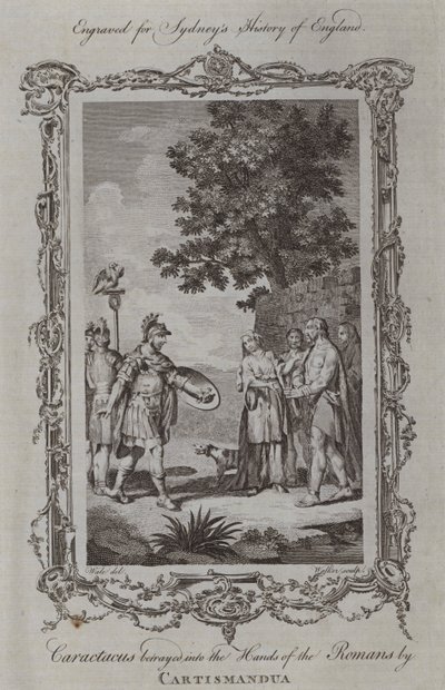 Caractacus verraden aan de Romeinen door Cartismandua door Samuel (after) Wale