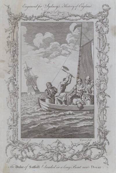 De Hertog van Suffolk onthoofd in een lange Boot nabij Dover door Samuel (after) Wale