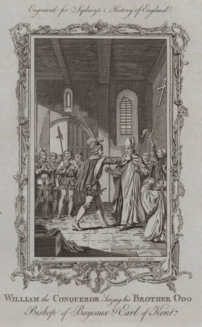 Willem de Veroveraar grijpt zijn broer Odo, bisschop van Bayeux en graaf van Kent door Samuel (after) Wale