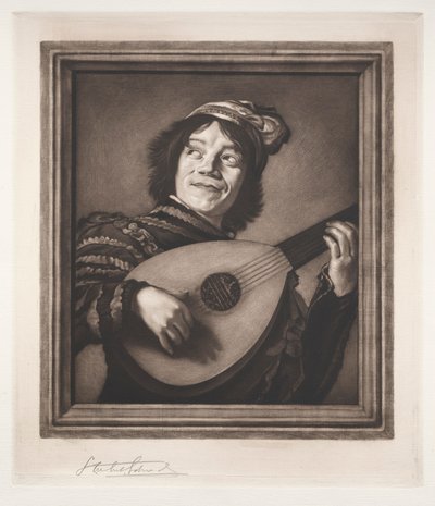 De luitspeler, 19e-20e eeuw door Samuel Arlent Edwards