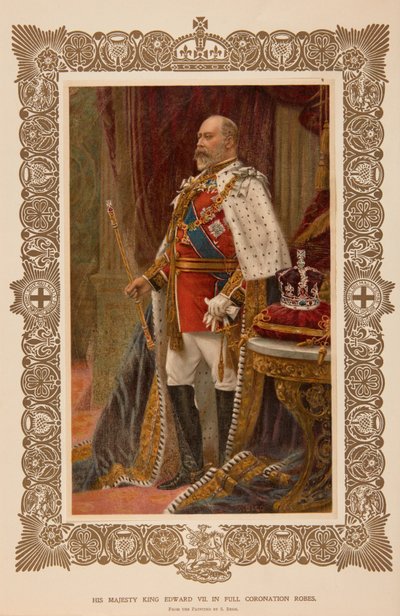 Koning Edward VII in kroningsgewaden door Samuel Begg
