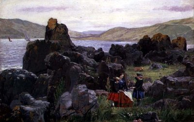Miss Beath met Nelly en Tom, c.1863 door Samuel Bough