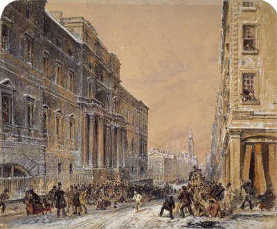Sneeuwballen Gooien Buiten de Universiteit van Edinburgh door Samuel Bough
