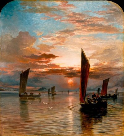 Zonsondergang over de Forth door Samuel Bough