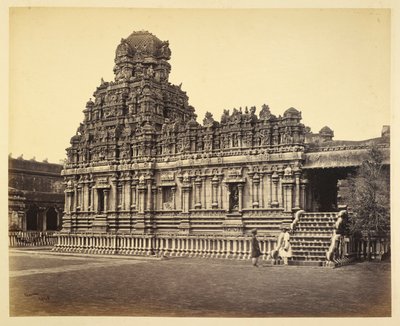 Een uitzicht op de Subrahmanya Tempel nabij de Pagode, Tanjore door Samuel Bourne
