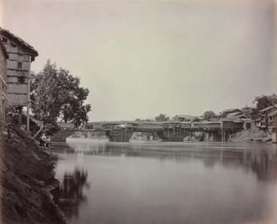 Brug van Winkels, Srinagar, Kasjmir door Samuel Bourne