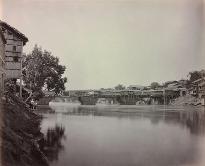 Brug van Winkels, Srinagar, Kasjmir, 1864 door Samuel Bourne