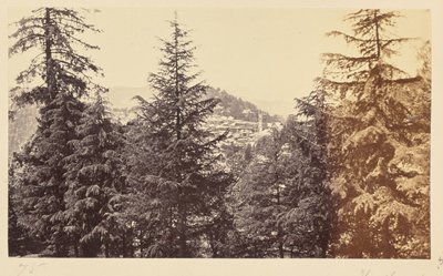 Simla; De kerk door de bomen, van Jakko door Samuel Bourne