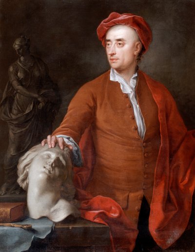 Portret van John Michael Rysbrack, vermoedelijk, 18e eeuw door Samuel Buck