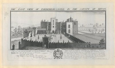 Het oostaanzicht van Powderham Castle in het graafschap Devon door Samuel Buck