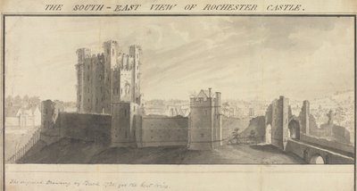 Het Zuidoostelijke Uitzicht op Rochester Castle door Samuel Buck