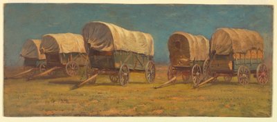 `Tekening, Studie, Huifkarren, mogelijk 1871 door Samuel Colman
