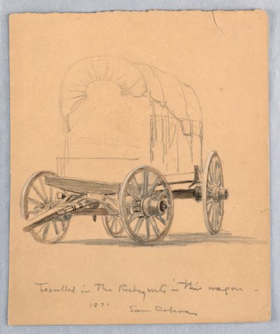 Tekening, Studie van huifkarren, 1871 door Samuel Colman