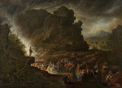 Sint Jan predikend in de wildernis door Samuel Colman