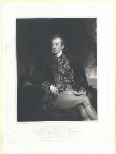 Clement Wenzel Lothar prins von Metternich-Winneburg door Samuel Cousins