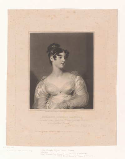 Portret van Elizabeth Leveson-Gower door Samuel Cousins