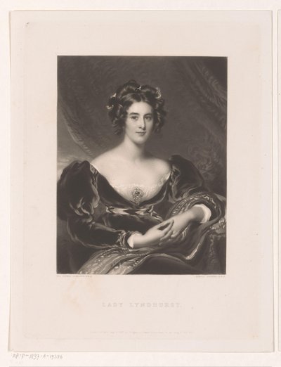 Portret van Sarah Garay Lyndhurst door Samuel Cousins