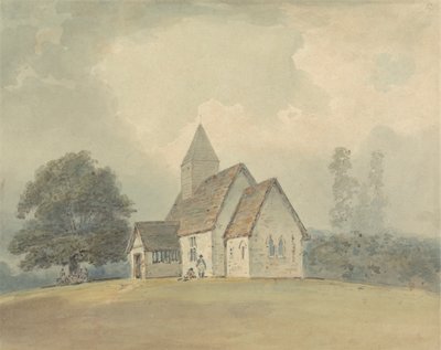 Kerk met Houten Klokkentoren - een van drie versies door Samuel Davis