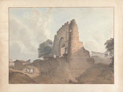 Poort van het oude fort in Old Benares door Samuel Davis
