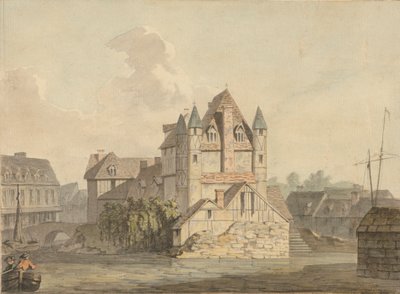 Het einde van de verwoeste brug in Rouen door Samuel Davis