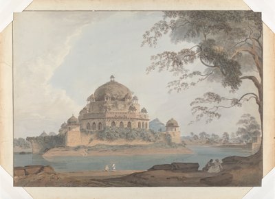 Uitzicht op het graf van Shershah in Sasaram, Bihar door Samuel Davis