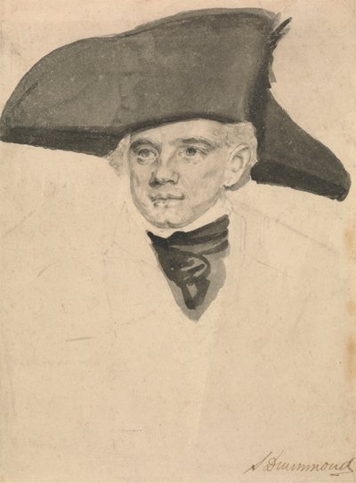 Portretstudie van een marineofficier door Samuel Drummond