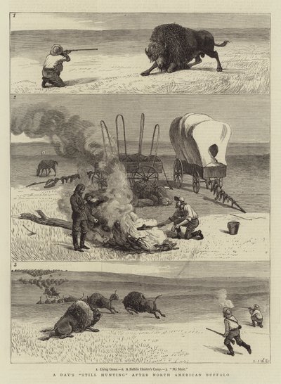 Een dag jagen op Noord-Amerikaanse buffels door Samuel Edmund Waller
