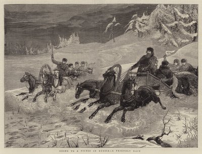 Picknicken in Rusland, een Vriendelijke Wedstrijd door Samuel Edmund Waller
