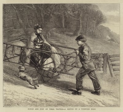Punch en Judy op hun Reizen, een Schets op een Tolweg door Samuel Edmund Waller