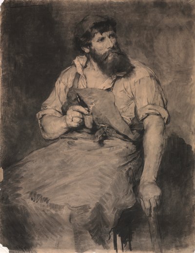 Smederij, studie voor "Das Gericht", ca. 1883 door Samuel H. Crone