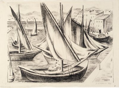 Boten, St. Tropez door Samuel Halpert