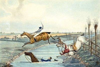 Tweede mijl, uit Steeplechasing (gegraveerd door Charles Hunt) door Samuel Henry (after) Alken