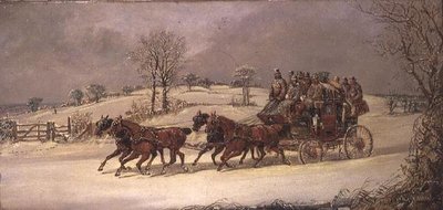 Postkoets van Ipswich naar Londen door Samuel Henry Alken