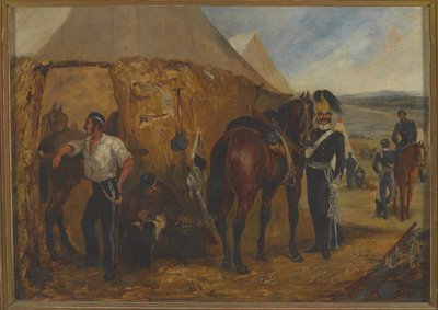 De 6e Dragonders bij Chobham Kamp, 14 juni-25 augustus 1853 door Samuel Henry Alken