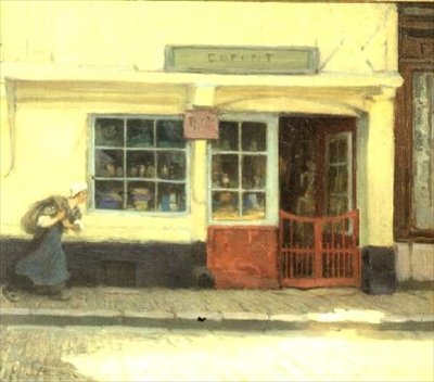 Straatscène door Samuel Henry William Llewelyn