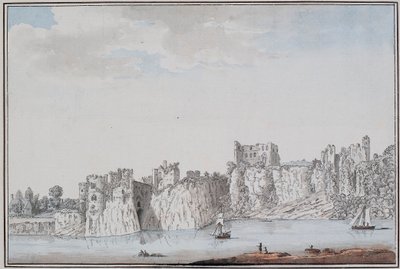 Chepstow Kasteel door Samuel Hieronymous Grimm