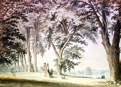 Bomen bij de Theems tegenover Hammersmith door Samuel Hieronymous Grimm