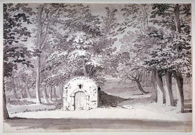 Een ijshuis of waterleiding in Greenwich Park, Londen door Samuel Hieronymus Grimm