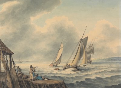 Een zeelandschap door Samuel Howitt