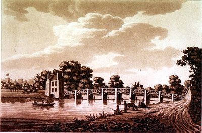 Zuidoostelijk Uitzicht op Datchet Bridge, illustratie uit 