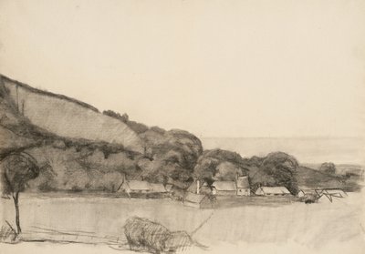 Landschap met boerderijgebouwen door Samuel Isham