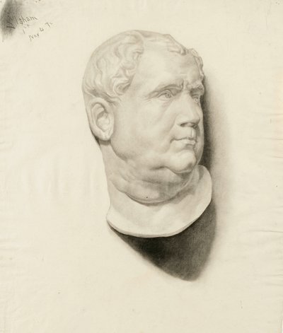Schets van een gipsafgietsel van een mannelijk hoofd, 1872 door Samuel Isham
